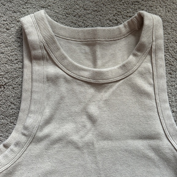 Aerie Bundle 2 Cropped Ribbed Tank Tops Razorback Size XL Neon Pink and Cream - Picture 7 of 9